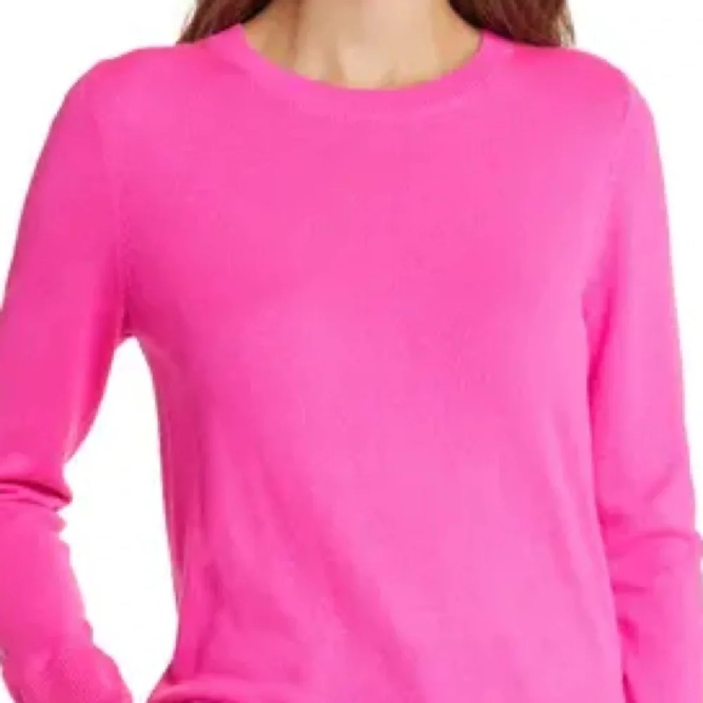 J‎ Crew Crew Neck Pull Over Merino Wool Blend Sweater in Hot Pink Size S